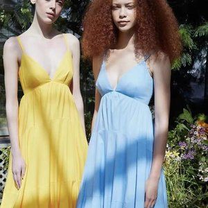 NWT $395 Cinq A Sept 5a7 Effie Balloon Midi Hem Dress in Baby Blue